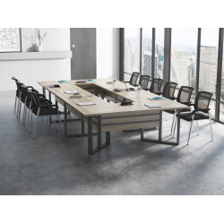 Krzesła Vienna (18 szt ) Stół konferencyjny 414x200cm Twist H18 na 18 osób